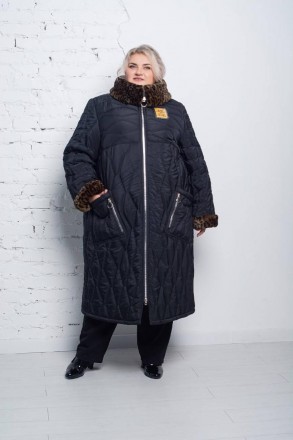 Зимове стьобане пальто Джолі з еко-хутром Супер Батал
Це зимове стьобане пальто . . фото 4