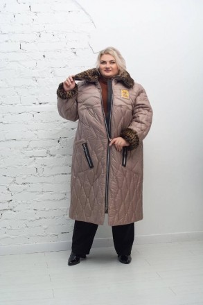 Зимове стьобане пальто Джолі з еко-хутром великого розміру Супер Батал
Це зимове. . фото 9