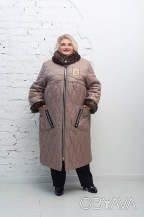 Зимове стьобане пальто Джолі з еко-хутром великого розміру Супер Батал
Це зимове. . фото 1