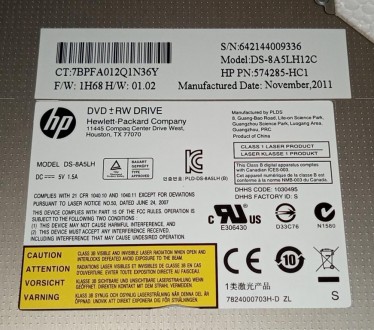 DVD-RW привод з ноутбука HP ProBook 6460b 6465b DS-8A5LH12C 574285-HC1

Стан г. . фото 4