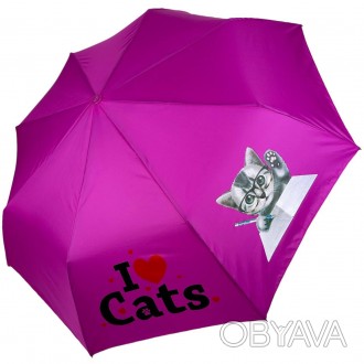 Детский веселый зонт с изображением кошек из серии "I♥Cats" порадует и защитит в. . фото 1