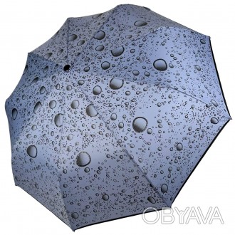 Женский зонт полуавтомат от Toprain с лаконичным принтом в виде пузырей. Такой а. . фото 1