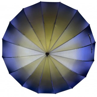 Однотонный зонтик трость на 16 карбоновых спиц - надежный защитник от дождя и ве. . фото 4