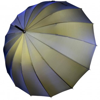 Однотонный зонтик трость на 16 карбоновых спиц - надежный защитник от дождя и ве. . фото 2