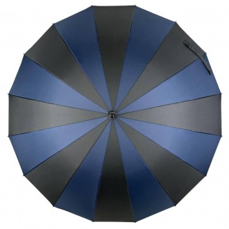 Однотонный зонтик трость на 16 карбоновых спиц - надежный защитник от дождя и ве. . фото 6