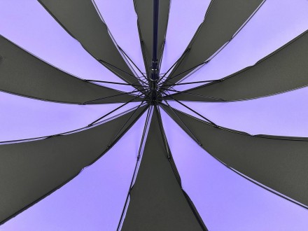 Однотонный зонтик трость на 16 карбоновых спиц - надежный защитник от дождя и ве. . фото 7