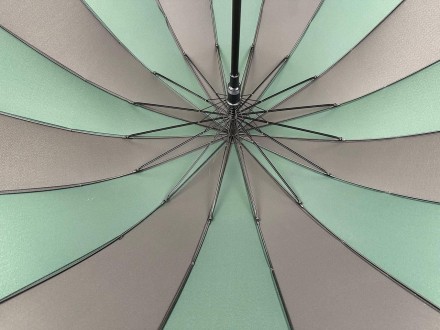 Однотонный зонтик трость на 16 карбоновых спиц - надежный защитник от дождя и ве. . фото 5