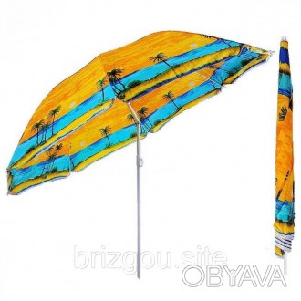 Зручна пляжна парасолька з нахилом Anti-UV Пальми 2 метри в чохлі