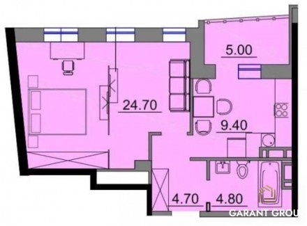 Однокімнатна квартира в новому будинку .Загальна площа 46 м 
• Стіни з газоблоку. . фото 7