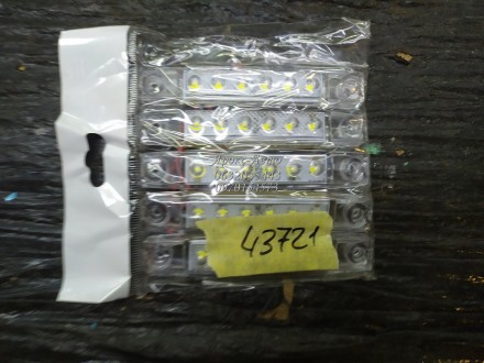 Ліхтар габаритний білий 12-24 вольтів 6 діодів ГК-006 (паковання 5 шт) 000043721. . фото 2