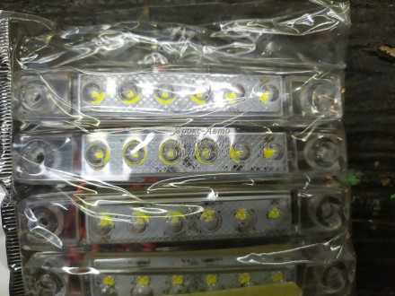 Ліхтар габаритний білий 12-24 вольтів 6 діодів ГК-006 (паковання 5 шт) 000043721. . фото 3