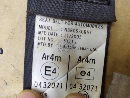 Ремень безопасности задний правый Honda Accord 8 (2008-2011) 000044654. . фото 4