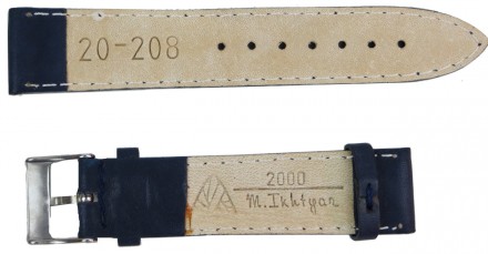 Кожаный ремешок для часов Mykhail Ikhtyar, Украина ширина 22 мм темно-синий S22-. . фото 3