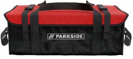 Прямоугольная рабочая сумка - короб для инструментов Parkside черная с красным I. . фото 4