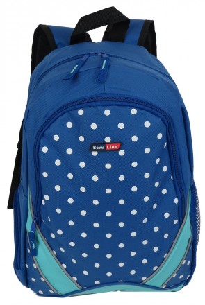 Молодежный рюкзак 25L SemiLine синий в горошек
Описание товара:
	Рюкзак выполнен. . фото 2