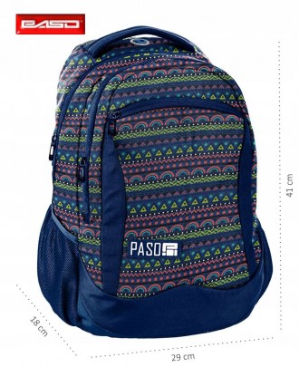 Городской рюкзак PASO на 20 литров 18-2808PC16 синий
Описание:
	Контрастный лого. . фото 8