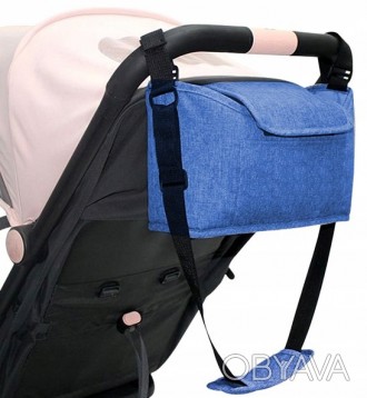 Сумка, органайзер для мам с фиксацией на детскую коляску синяя
Универсальный и п. . фото 1