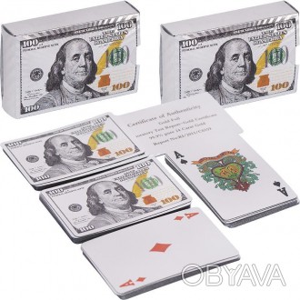 ![CDATA[Карти "Доллар", срібло, 54 карти 14-99, 9*6 см ,в кор./100/ Работаем с 2. . фото 1