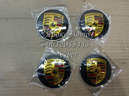 Наклейки на диски 3D Porsche 55 мм Realux чорні (комплект із 4 шт.) 000005615. . фото 2