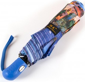 Женский зонт полуавтомат SL синий PODSL21303-2
Описание товара:
	Материал: понж.. . фото 4