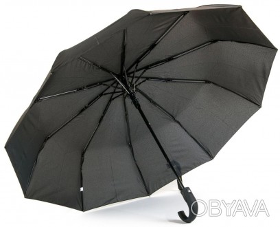 Зонт мужской полуавтомат Bellisimo черный PODM402B
Описание товара:
	Зонт на три. . фото 1