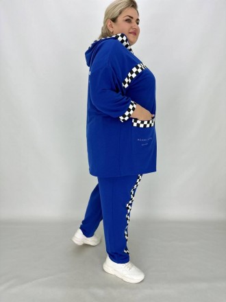 Для Вас представлений вільний прогулянковий костюм трійка Королева Blue & White,. . фото 7