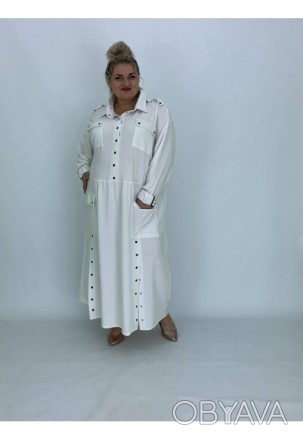 Платье Кнопочка для женщин больших размеров - удобное и стильное решение для пов. . фото 1