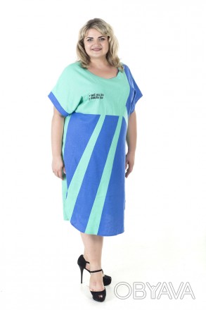 Плаття Акварель Великих розмірів - це стильна та комфортна сукня для жінок з виш. . фото 1