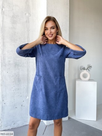 Платье HO-6114
Ткань: микровельвет
Цвет: джинс, оливковое, графит, пудра, кремов. . фото 3