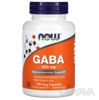 Гамма-аміномасляна кислота ГАМК з вітаміном B6, GABA 500 мг, Now Foods Гамма-амі. . фото 1