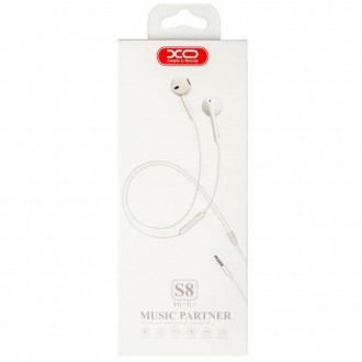 
Навушники XO S8 mic white- це девайс, який використовується для прослуховування. . фото 3