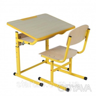 Комплект стол ученический 1-местный с регулировкой угла наклона столешницы, №3-6. . фото 1