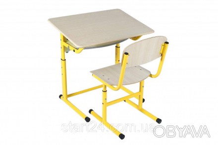 Комплект стол ученический 1-местный с регулировкой угла наклона столешницы, №3-6. . фото 1