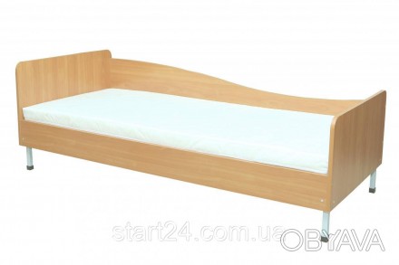 Кровать односпальная с закругленными спинками, защитная боковина справа