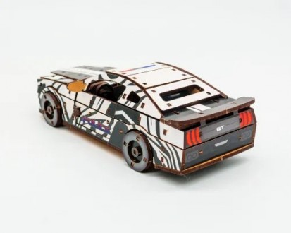 Гоночный автомобиль 3D конструктор деревянный Muscle Car Puz-00639 белый 
 
 
Pu. . фото 5