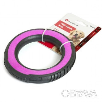 Flamingo Foam Livia Ring – прочная игрушка для собак в виде двуцветного кольца с. . фото 1
