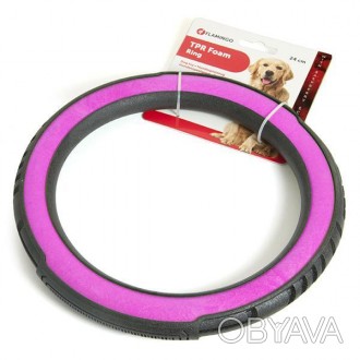 Flamingo Foam Livia Ring – прочная игрушка для собак в виде двуцветного кольца с. . фото 1