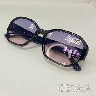 Женские корректирующие очки многоугольные тонированные
	диоптрии: +0.5 +0.75 +1.. . фото 1