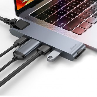 Baseus Thunderbolt C Pro Seven-in-one — это компактный USB-хаб с широким набором. . фото 3