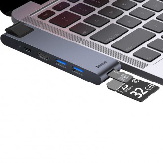 Baseus Thunderbolt C Pro Seven-in-one - це компактний USB-хаб з широким набором . . фото 4