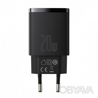 Зарядное сетевое Baseus CCXJ-B01 Compact Quick Charger PD+QC3.0 20W (1USB 3A) ос. . фото 1
