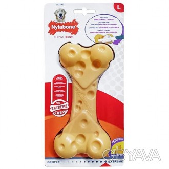 Nylabone Cheese Bone – прочная жевательная игрушка для собак, которая обладает м. . фото 1