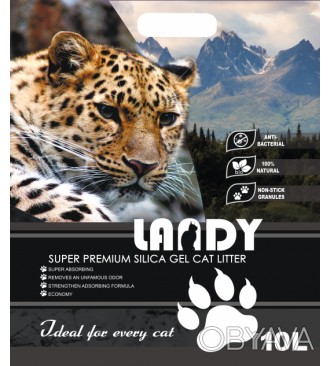 LANDY - SILICA GEL CAT LITTER 10L LANDY - силикагелевий наполнитель для кошачьег. . фото 1