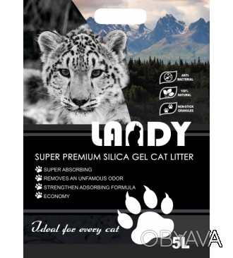 LANDY - SILICA GEL CAT LITTER 5L LANDY - силикагелевий наполнитель для кошачьего. . фото 1