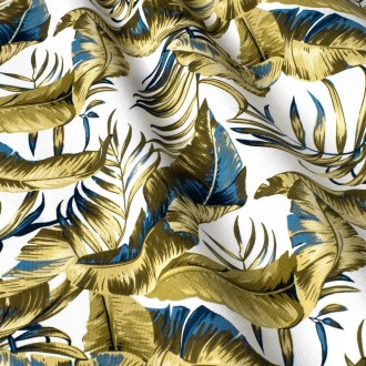 Декоративная ткань тропические листья оливковые с тефлоновой пропиткой. Идеально. . фото 2