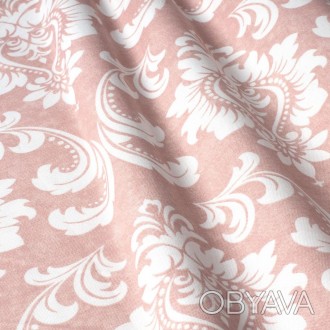 Декоративная ткань вензель розовый с тефлоновой пропиткой Турция. Ширина ткани 1. . фото 1
