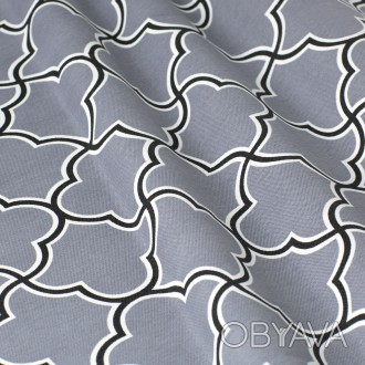 Декоративная ткань черный геометрический узор на сером Турция. Ширина ткани 180 . . фото 1