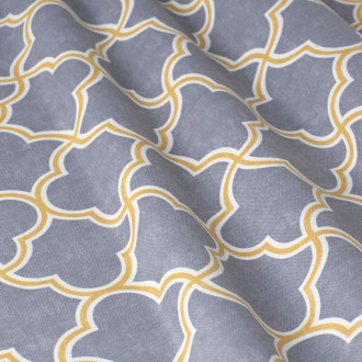 Декоративная ткань золотой геометрический орнамент на сером Турция . Ширина ткан. . фото 2