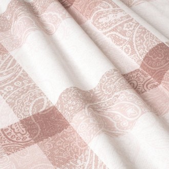 Декоративная ткань розовая крупная клетка вензель Турция. Ширина ткани 180 см, в. . фото 2