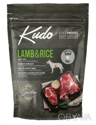 KUDO LAMB & RICE MEDIUM & MAXI JUNIOR- Высокое содержание мясных компонентов обе. . фото 1